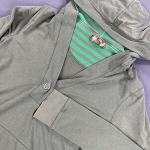 Old Navy Hoodie Womens Large Green V Neck Button Perfect Fit Kangaroo Pocket